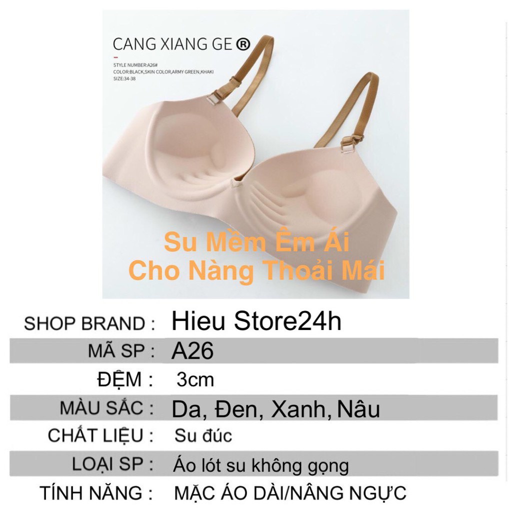 Áo Ngực Nữ Su Không Gọng Bàn Tay Nâng Ngực Đẹp ⚡FreeShip⚡ Áo Lót Su Cao Cấp Hieu Store24h - A26