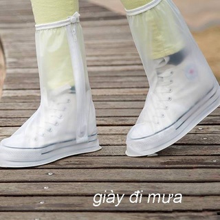 Áo mưa Giày - Bao trùm giày giày dép đi mưa cao su trong suốt - Khô ráo mùa mưa bão