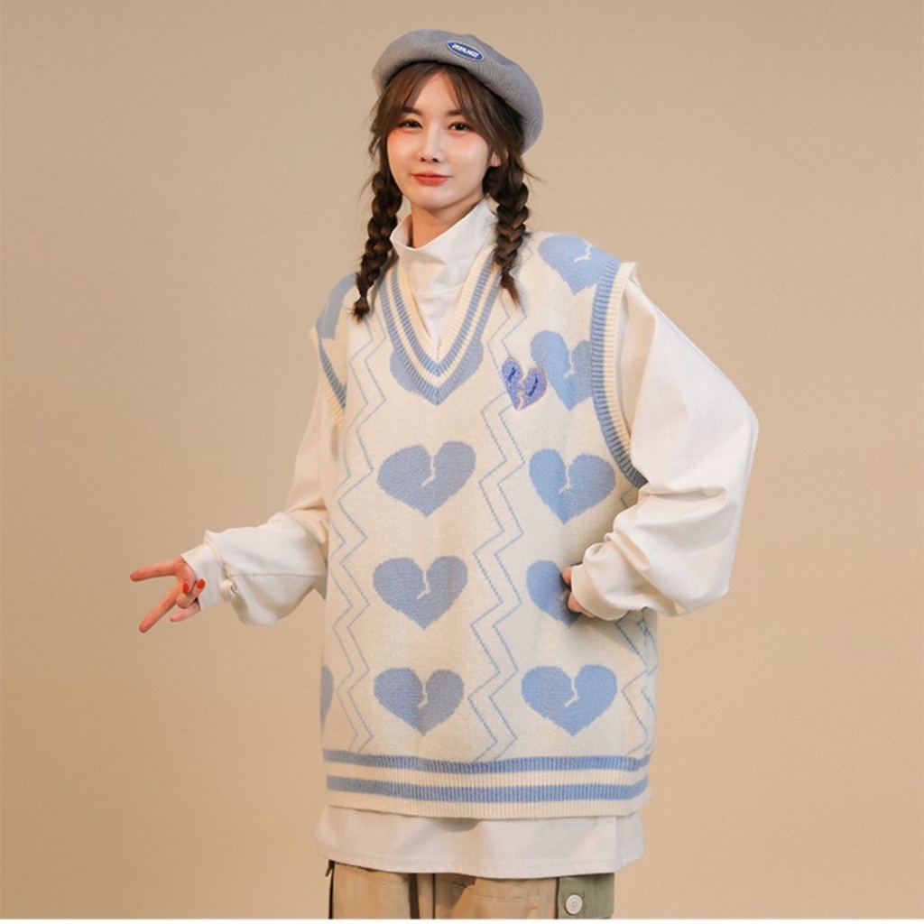 Áo gile len nữ, áo len dệt kim phong cách hàn quốc cực xinh cho chị em