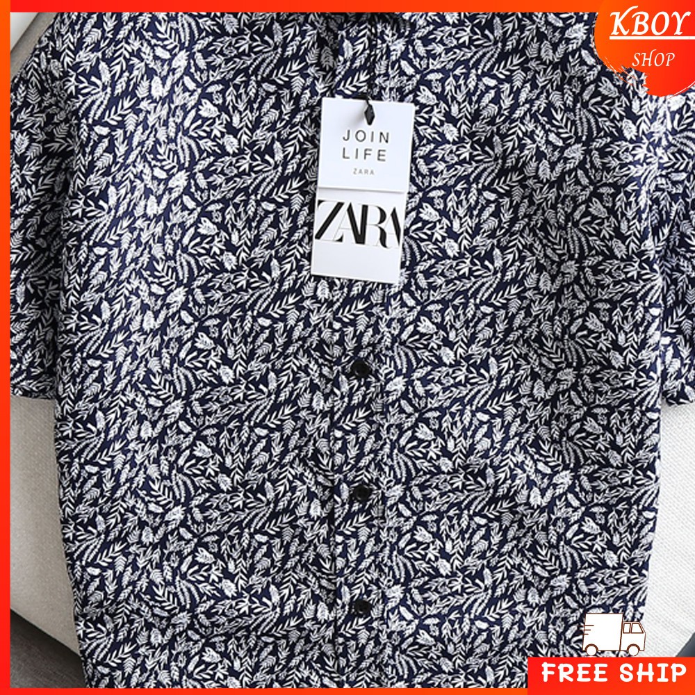 Áo Sơ Mi Nam Tay Ngắn Họa Tiết, Vải Cotton Lụa Mềm Mịn Không Nhăn Mát Mẻ Hợp Dáng Dễ Phối Đồ - T06 | BigBuy360 - bigbuy360.vn