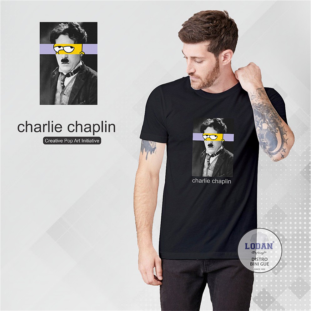 Áo Thun In Hình Nhân Vật Phim Hoạt Hình Charlie Chaplin Premium Distro Thời Trang Cho Nam Nữ