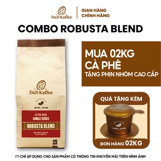 Cà phê pha phin robusta blend, cà phê nguyên chất 100% - 02kg - d&d kaffee