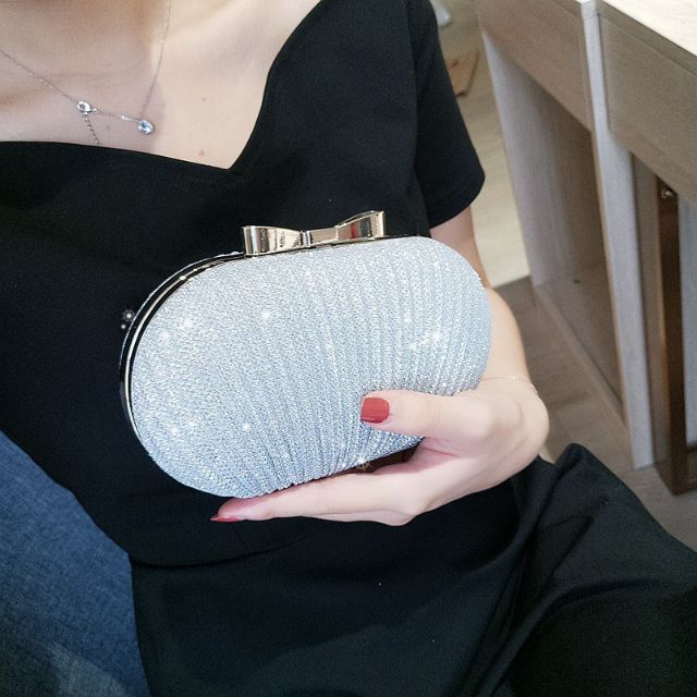 Túi hộp dự tiệc - Clutch Lady Xếp Ly Hộp Cứng Sang Trọng Thời Thượng