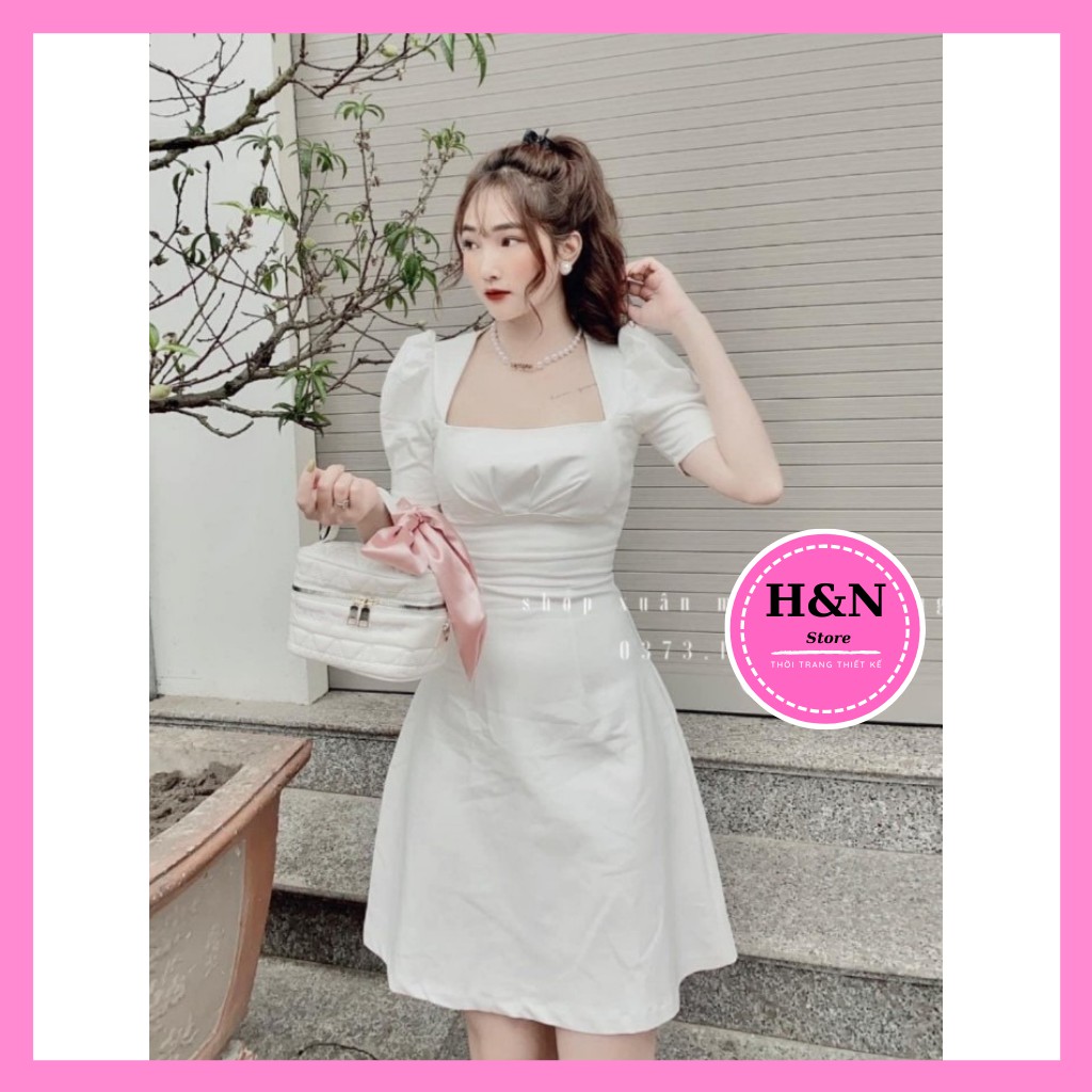 Váy Dáng Suông Thiết Kế, váy KaKi co giãn phong cách trẻ trung, thanh lịch - H&N Store