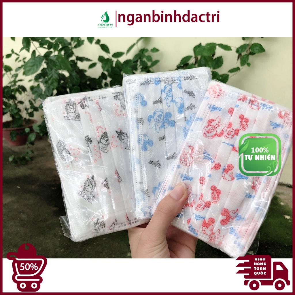 Set 50 khẩu trang y tế cho người lớn, trẻ em dùng mộtlần,hàng chính hãng công ty, loại 4 lớp hai màu xanh trắng