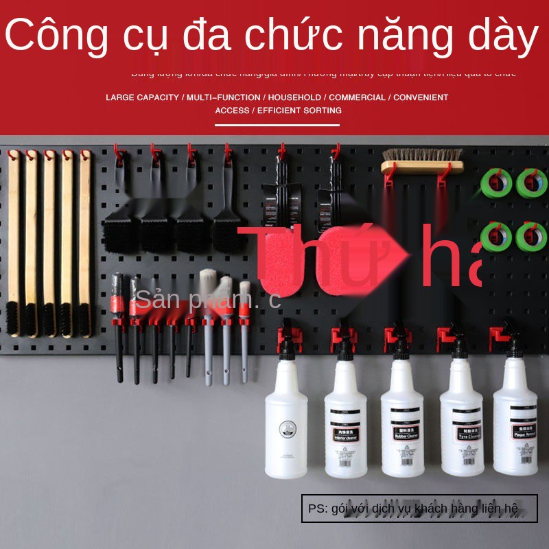 Kệ đa chức năng treo tường dụng cụ làm đẹp ô tô bảng lỗ móc hoàn thiện kho lưu trữ sửa chữa