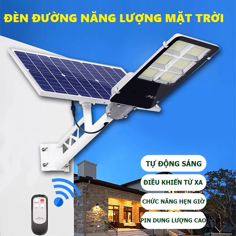 Đèn Năng Lượng Mặt Trời Sân Vườn,Đèn Đường Bàn Chải 200W,300W, Có Điều Khiển Từ Xa, Chống Nước IP65