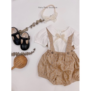 Set Áo Cổ Sen Chấm Bi + Quần Bom Linen