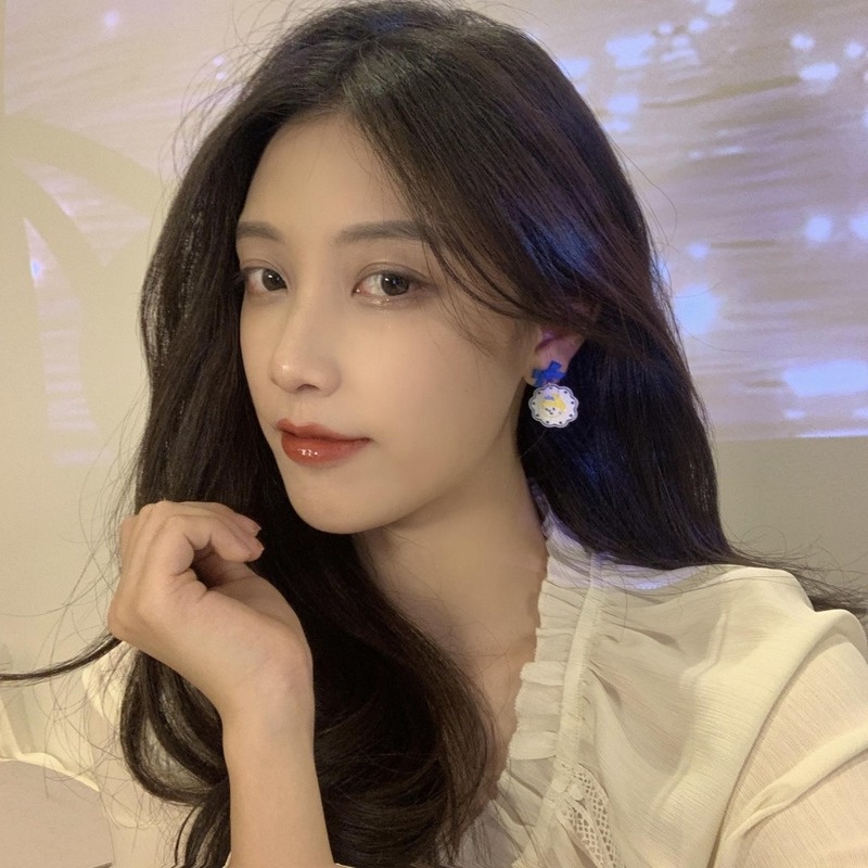 Bông Tai Mạ Bạc 925 Hình Chú Vịt Hoạt Hình Đáng Yêu