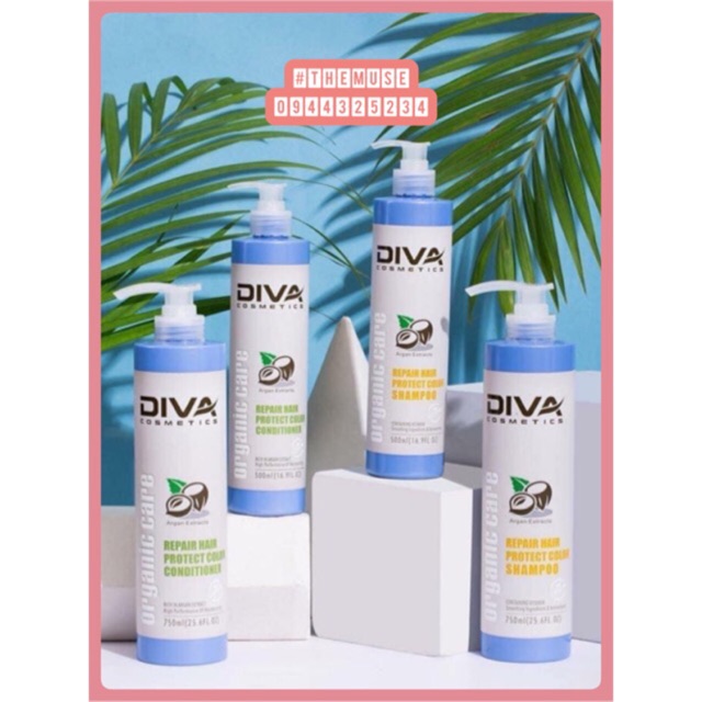 Dầu Gội Xả Dưỡng Ẩm Phục Hồi Giữ Màu Tóc Nhuộm DiVa * 750ml Chính Hãng