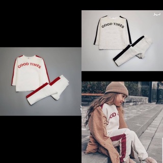 Bộ nỉ sọc good time bé gái zara