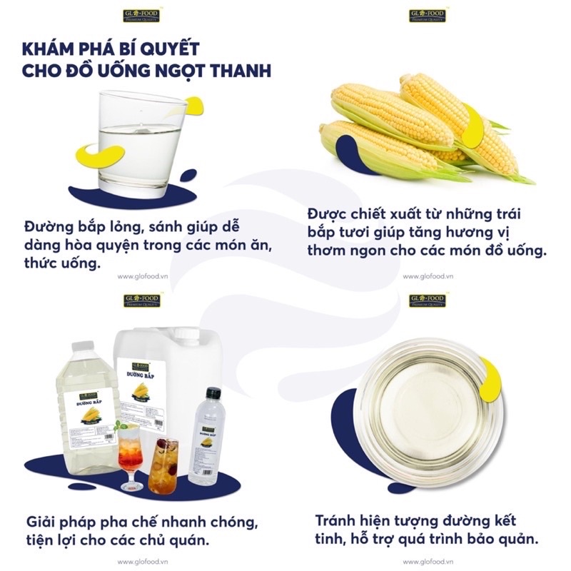 Đường bắp Glofood 25KG vị ngọt thanh không gắt dùng trong pha chế
