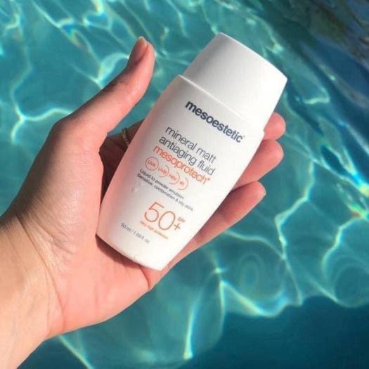 Kem chống nắng Mesoestetic Mineral Matt Antiaging và Light Water SPF50+ 50ml