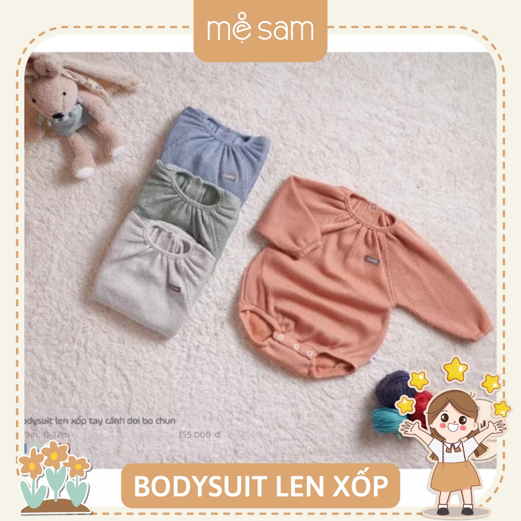 bodysuit len xốp tay cánh rơi bo chun cookie
