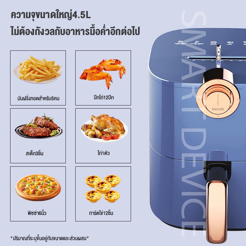 Nồi Chiên Không Dầu Đa Năng Dung Tích 4.5l sh2061