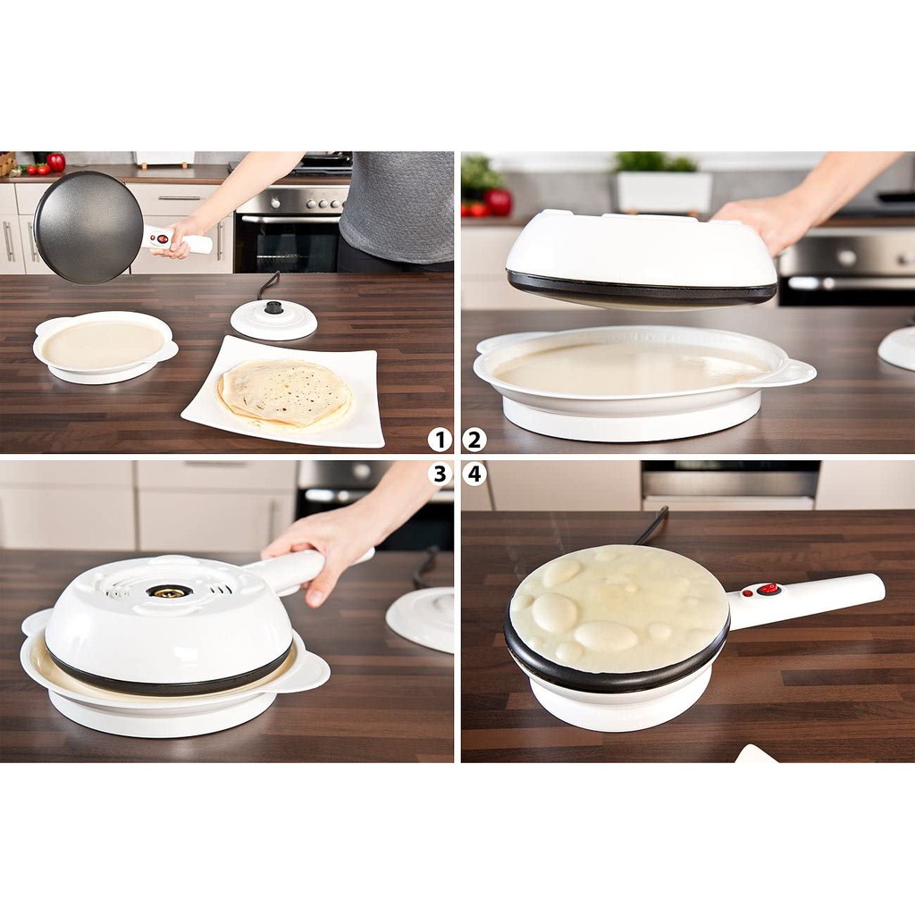 (Hàng Đức) Máy làm bánh Crepe Rosenstein & Söhne Maker, 800W, tay cầm cách nhiệt, đế chống trượt, thời gian nấu 30s