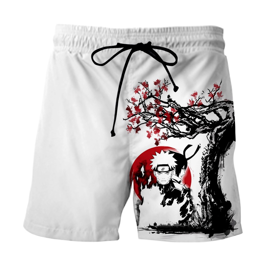 New Summer Beach Men's Shorts 3D Printed Dragon Ball Naruto Tiger Wolf Casual Quick Dry Board Shorts Mens Short Pants