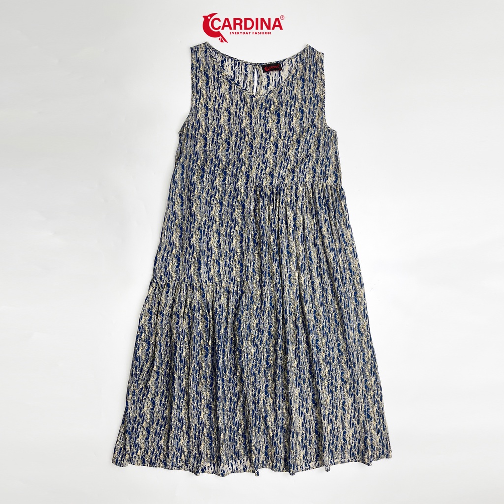 Đầm Nữ 𝐂𝐀𝐑𝐃𝐈𝐍𝐀 Sát Nách Chất Lanh Tre Cao Cấp Kiểu Dáng Baby Doll Lệch Tầng Họa Tiết Hoa 2V05 | BigBuy360 - bigbuy360.vn