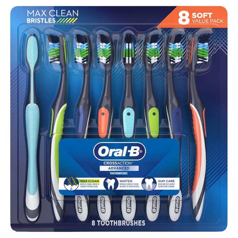 [AUTH-ĐỦ BILL] SET 8 BÀN CHẢI ĐÁNH RĂNG ORAL-B CROSSOVER ADVANCED