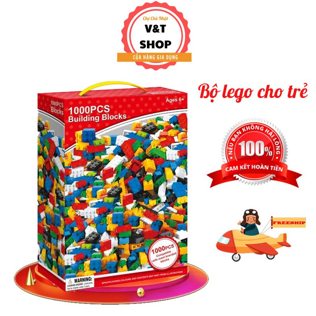 Bộ lego cho bé xếp hình 1000 miếng, bộ xếp hình thông minh cho bé Siêu chất lượng