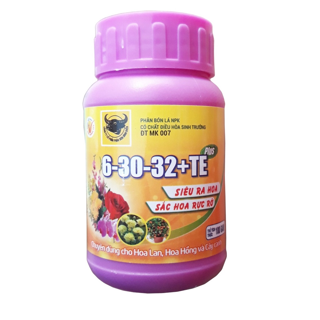 Phân bón Đầu Trâu 6-30-32 TE Plus 100gram kích thích Siêu ra hoa