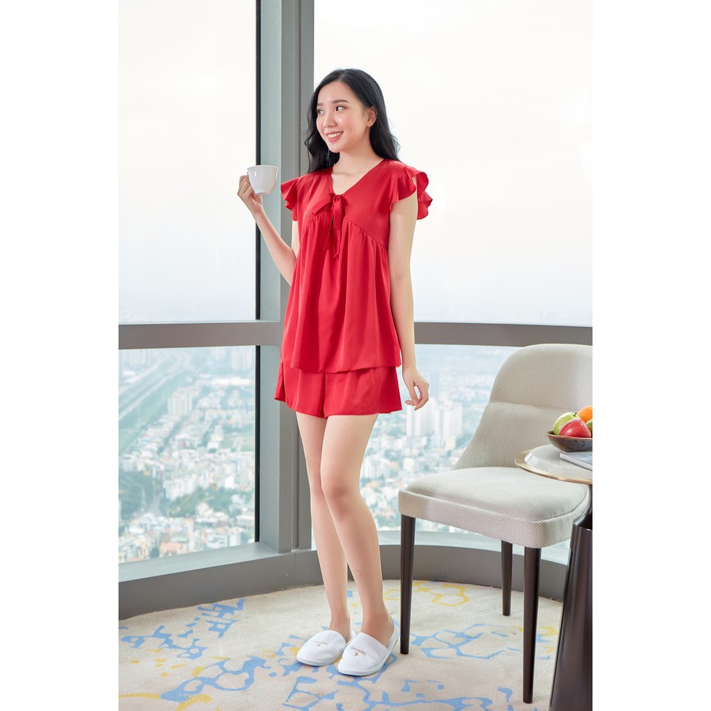 [FREESHIP] Đồ bộ mặc nhà kiểu nữ cánh tiên quần đùi HW1006 đồ ngủ nữ đẹp lụa Pháp cao cấp, mềm mịn - RELAX FAMILY