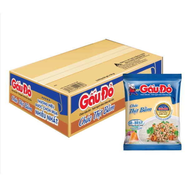 Cháo Gấu Đỏ Thùng 50 gói x 50g Vị Gà/Thịt Bằm