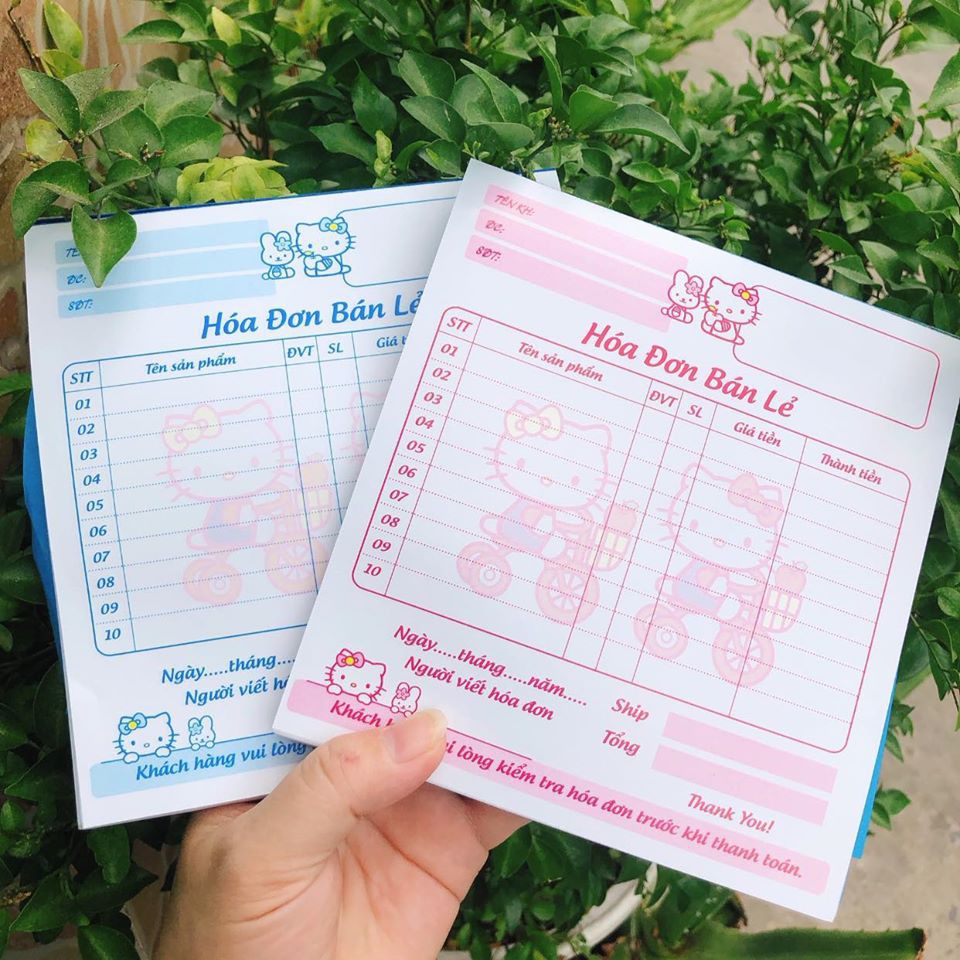 Hoá đơn bán lẻ in sẵn sét 10 cuốn màu xanh