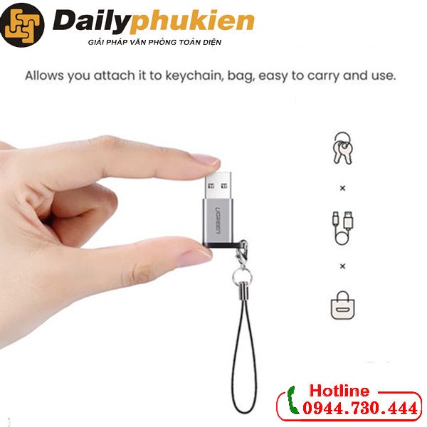 Đầu chuyển đổi USB 3.0 sang USB Type C Ugreen 50533 chính hãng dailyphukien