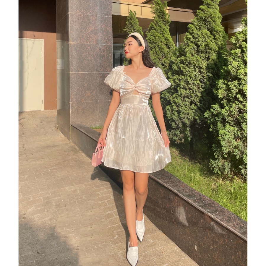 Váy xòe bồng Chillgals chất tơ hàng thiết kế VA-045