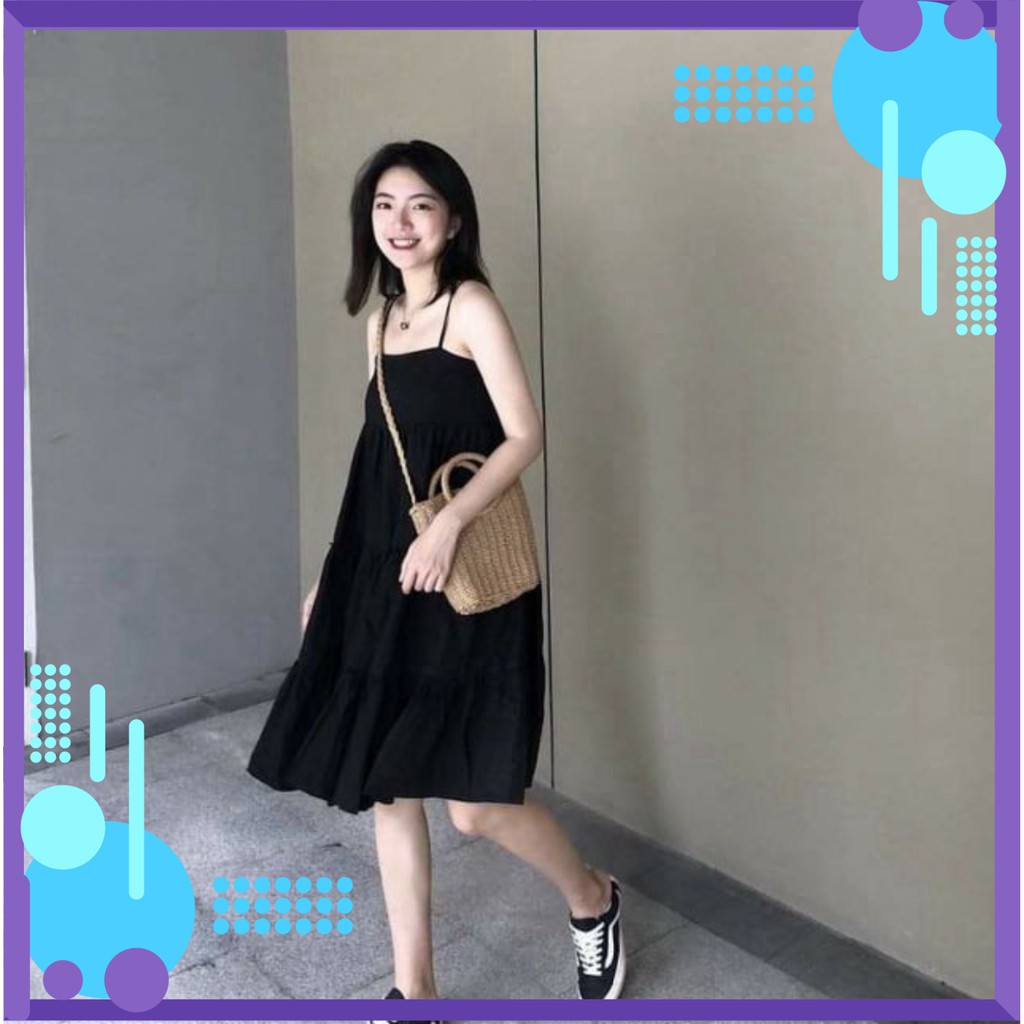 VÁY MAXI SUÔNG 2 DÂY ULZZANG HOT - (Sp sẵn) [ cực hot ]