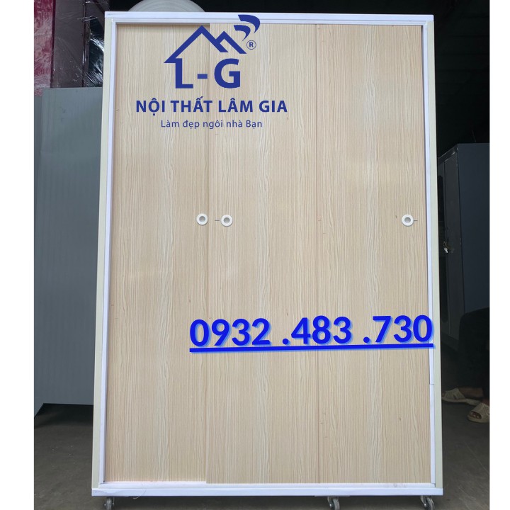 Tủ nhựa đài loan cửa lùa 3 cánh ngang 1m2 cao 1m8 màu kem giá rẻ_Tủ quần áo