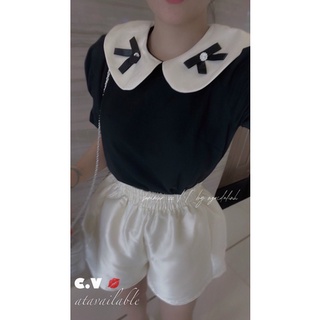 Áo sơmi cổ sen nơ đá