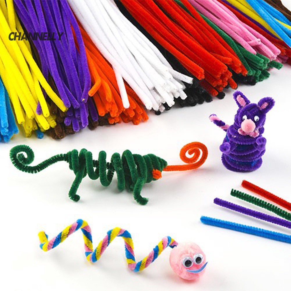 Set 100 dây kẽm nhung nhiều màu sắc dùng để tạo hình sáng tạo độc đáo cho bé