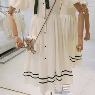Đầm midi tiểu thư dáng xoè korea