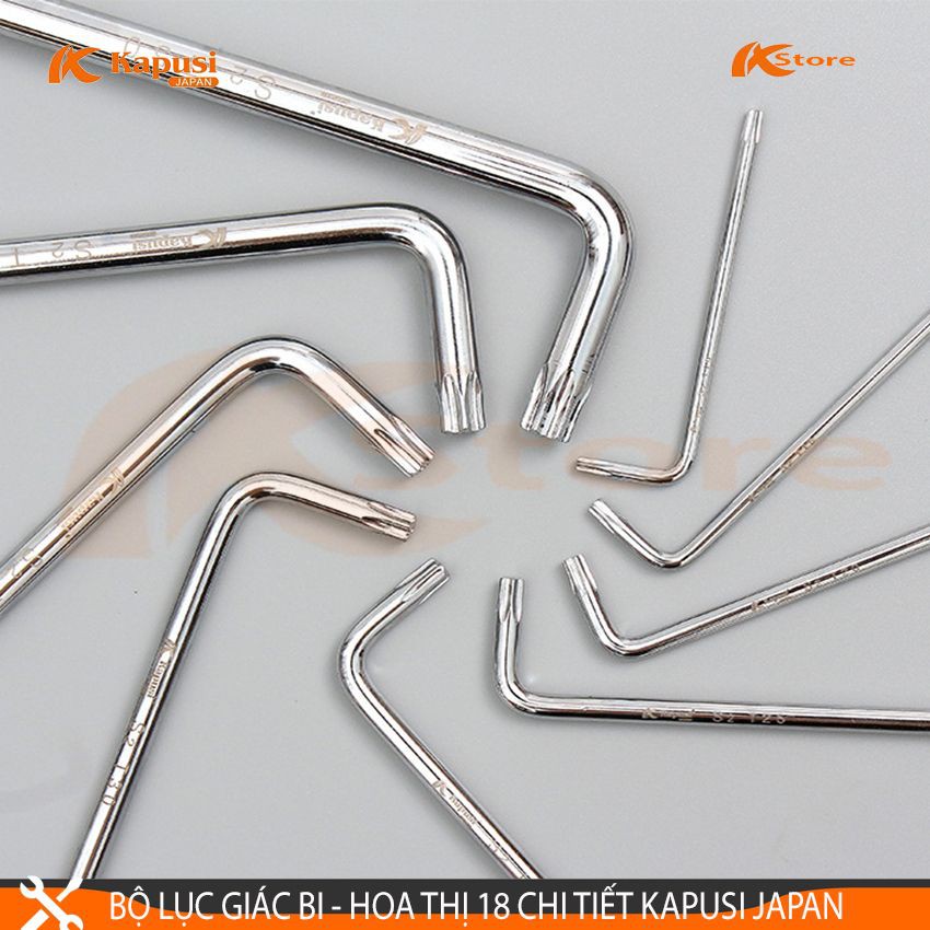 BỘ LỤC GIÁC BI - LỤC GIÁC HOA THỊ ( LỤC GIÁC BÔNG) 18 CHI TIẾT KAPUSI JAPAN, LỤC GIÁC CHỮ L cao cấp