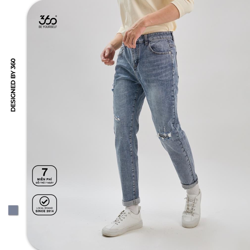 Quần jean nam xanh thương hiệu 360 Boutique chất liệu cao cấp ❗