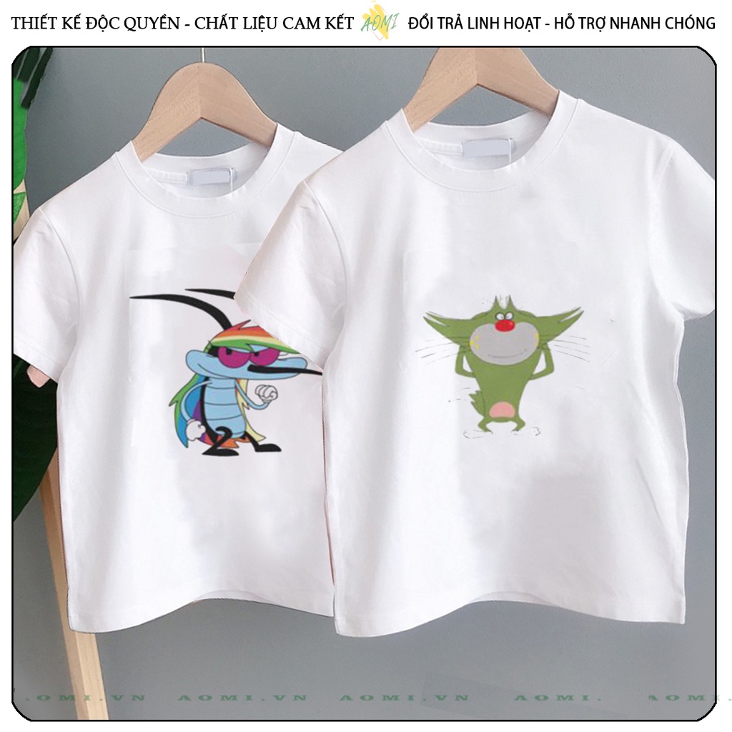 ÁO THUN MÈO OGGY UNISEX  PHÔNG NAM NỮ GIA ĐÌNH CẶP ĐÔI CÓ SIZE TRẺ EM CHO BÉ TRAI GÁI AOMIVN