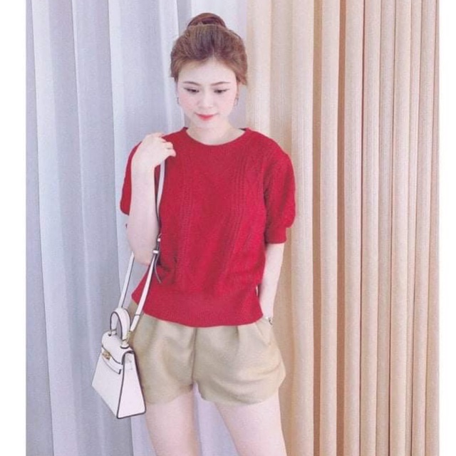 Áo len nữ cộc tay