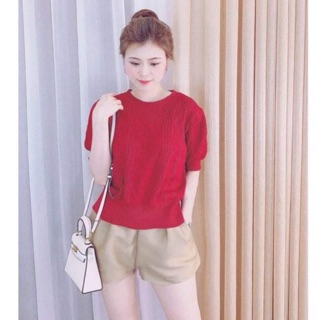 Áo len nữ cộc tay