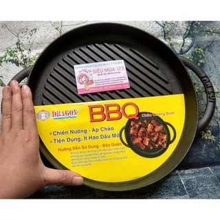 Chảo gang nướng chống dính sử dụng dược cho tất cả các loại bếp,bếp ga,bếp điện,bếp từ,bếp than Dragon