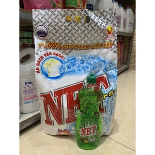 Bột giặt Net Extra 6 Kg+ Nước rửa chén trà xanh & gừng 750g