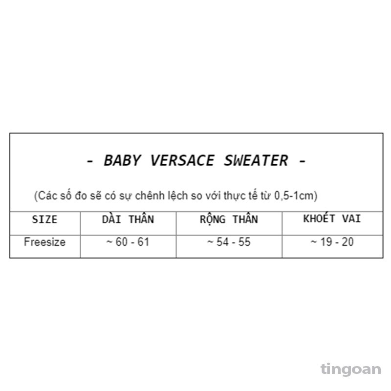 Áo len khoét vai đen tingoan BABY VERSACE SWEATER/BL