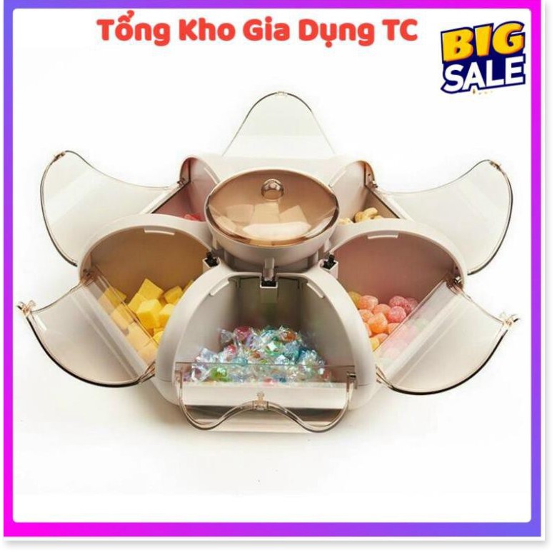 [Loại 6 cánh tự bung] Khay mứt tết đựng bánh kẹo chất liệu nhựa cao cấp kiểu dáng sang trọng