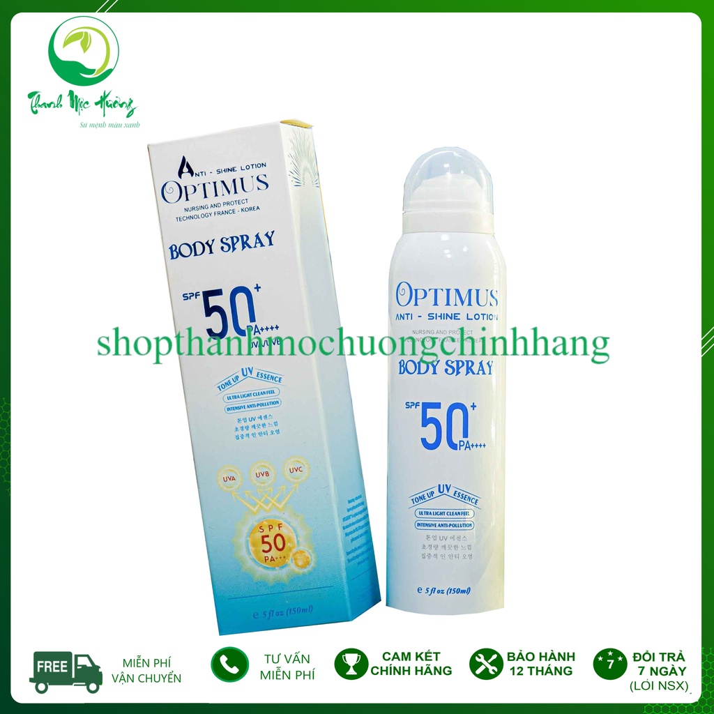 Combo Chống Nắng Optimus Thanh Mộc Hương 150ml