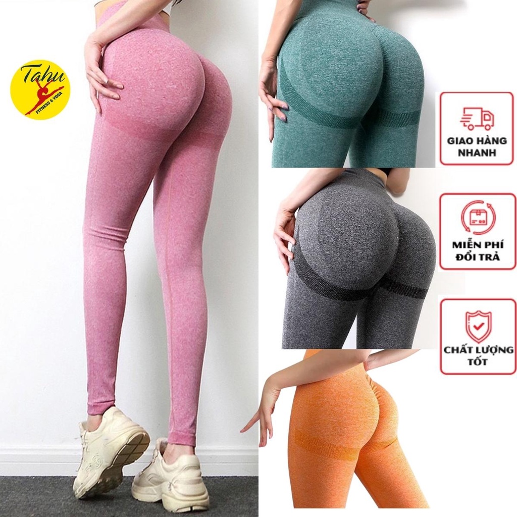 Quần tập gym,yoga nữ chun mông quần legging nâng mông siêu tôn dáng vải dệt kim co dãn thoải mái
