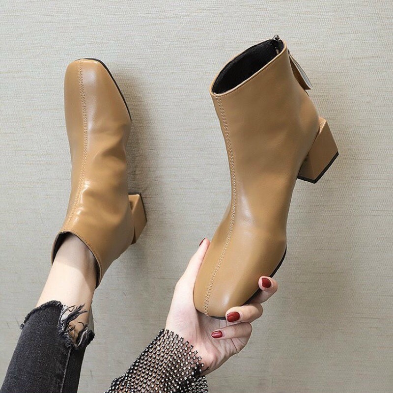 Bán sỉ Bốt công sở I Bốt da lì cổ ngắn gót vuông 4-5p dễ đi nàng nào cũng nên có | BigBuy360 - bigbuy360.vn