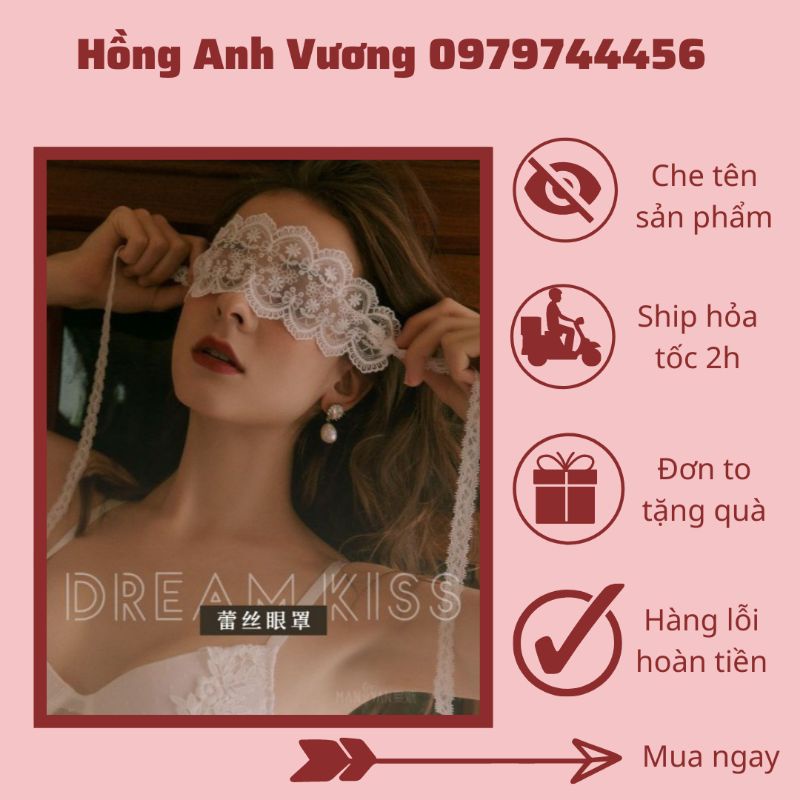 mặt nạ bịt mắt ren hóa trang dây buộc trắng tinh khôi sexy gợi cảm