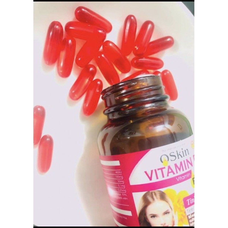 VIÊN UỐNG  OSKIN VITAMIN E ĐỎ _CHỐNG OXY HOÁ,GIẢM LÃO HOÁ DA,HỖ TRỢ LÀM ĐẸP DA