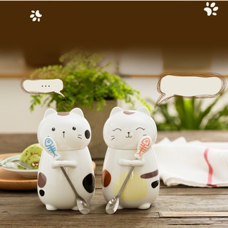Ly Sứ Có Nắp Mèo Con Dễ Thương